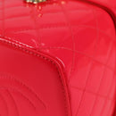 CHANEL Matelasse Vanity Pouch Enamel Pink Gold CC Auth 123518M-11