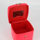 CHANEL Matelasse Vanity Pouch Enamel Pink Gold CC Auth 123518M-16