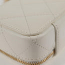 CHANEL Wallet Chain Shoulder Lamb Skin Gold White CC Auth 123520SM-12