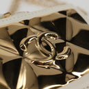 CHANEL Wallet Chain Shoulder Lamb Skin Gold White CC Auth 123520SM-14