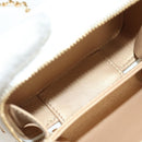 CHANEL Wallet Chain Shoulder Lamb Skin Gold White CC Auth 123520SM-18