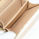 CHANEL Wallet Chain Shoulder Lamb Skin Gold White CC Auth 123520SM-20