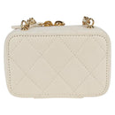 CHANEL Wallet Chain Shoulder Lamb Skin Gold White CC Auth 123520SM-3