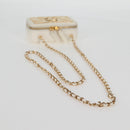 CHANEL Wallet Chain Shoulder Lamb Skin Gold White CC Auth 123520SM-7