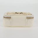 CHANEL Wallet Chain Shoulder Lamb Skin Gold White CC Auth 123520SM-9