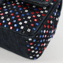 CHANEL Chain Shoulder Bag Denim Navy Silver CC Auth 123521SM-11