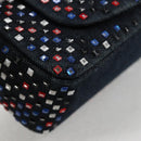 CHANEL Chain Shoulder Bag Denim Navy Silver CC Auth 123521SM-12