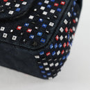 CHANEL Chain Shoulder Bag Denim Navy Silver CC Auth 123521SM-13