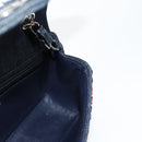 CHANEL Chain Shoulder Bag Denim Navy Silver CC Auth 123521SM-19