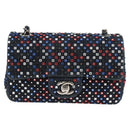 CHANEL Chain Shoulder Bag Denim Navy Silver CC Auth 123521SM-2