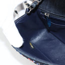 CHANEL Chain Shoulder Bag Denim Navy Silver CC Auth 123521SM-20