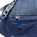 CHANEL Chain Shoulder Bag Denim Navy Silver CC Auth 123521SM-21