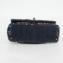 CHANEL Chain Shoulder Bag Denim Navy Silver CC Auth 123521SM-9