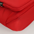 PRADA Hand Bag Nylon Red Silver Auth 123522V-9
