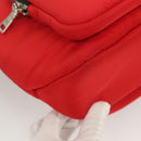 PRADA Hand Bag Nylon Red Silver Auth 123522V-15