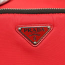 PRADA Hand Bag Nylon Red Silver Auth 123522V-19
