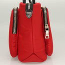 PRADA Hand Bag Nylon Red Silver Auth 123522V-3