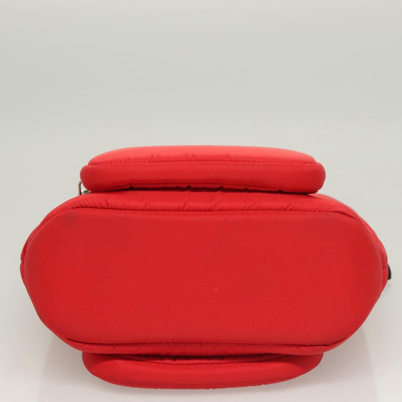 PRADA Hand Bag Nylon Red Silver Auth 123522V