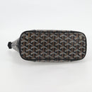 GOYARD Herringbone Hand Bag PVC Leather Black Silver Auth 123524M-10