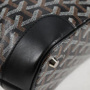 GOYARD Herringbone Hand Bag PVC Leather Black Silver Auth 123524M-11