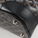 GOYARD Herringbone Hand Bag PVC Leather Black Silver Auth 123524M-12