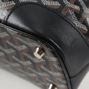 GOYARD Herringbone Hand Bag PVC Leather Black Silver Auth 123524M-14