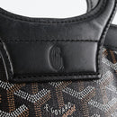 GOYARD Herringbone Hand Bag PVC Leather Black Silver Auth 123524M-15