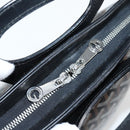 GOYARD Herringbone Hand Bag PVC Leather Black Silver Auth 123524M-16
