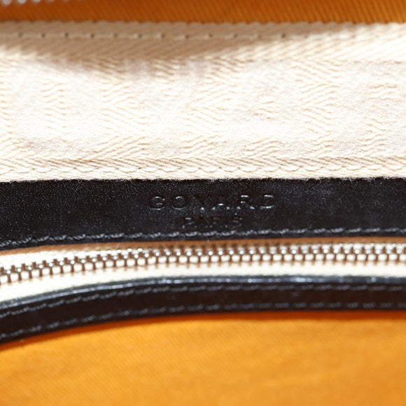 GOYARD Herringbone Hand Bag PVC Leather Black Silver Auth 123524M