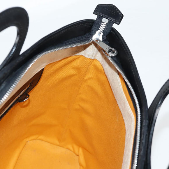 GOYARD Herringbone Hand Bag PVC Leather Black Silver Auth 123524M