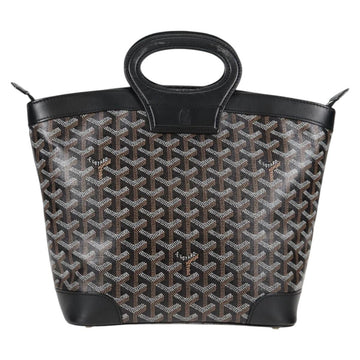 GOYARD Herringbone Hand Bag PVC Leather Black Silver Auth 123524M - 0
