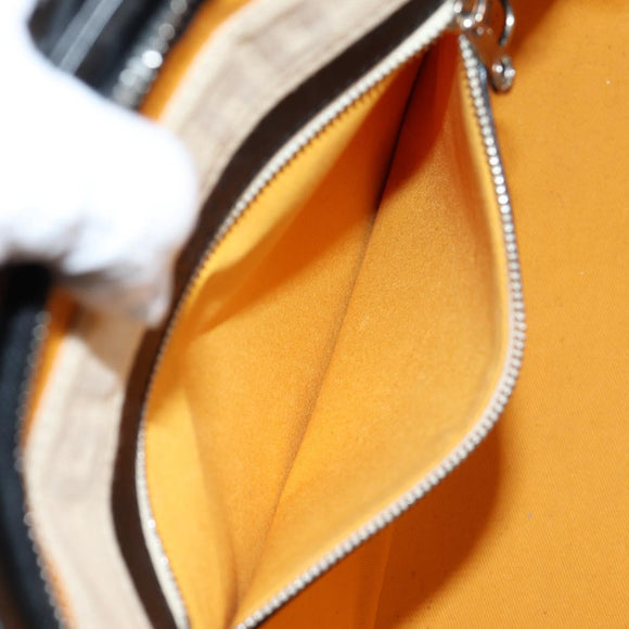 GOYARD Herringbone Hand Bag PVC Leather Black Silver Auth 123524M