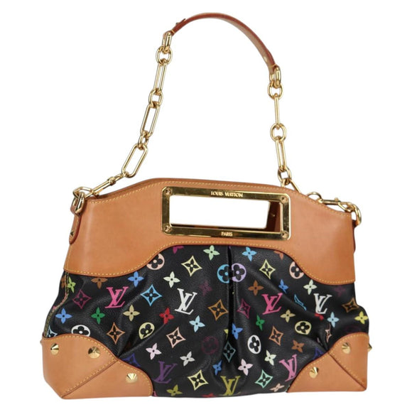 LOUIS VUITTON Monogram Multicolor Judy MM Bag 2Way Black M40256 LV Auth 123526V