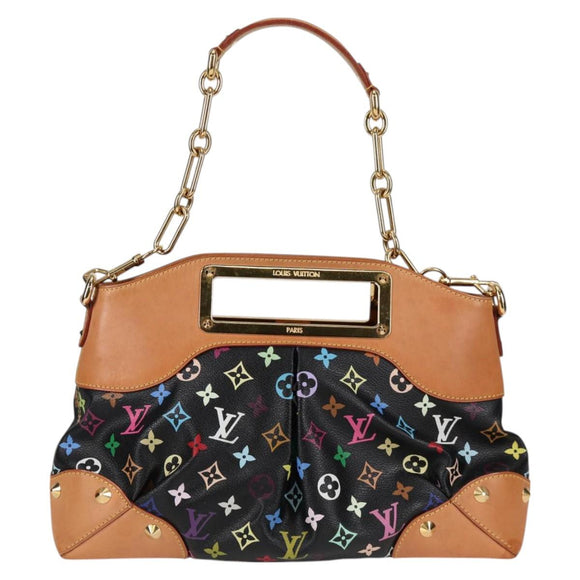 LOUIS VUITTON Monogram Multicolor Judy MM Bag 2Way Black M40256 LV Auth 123526V