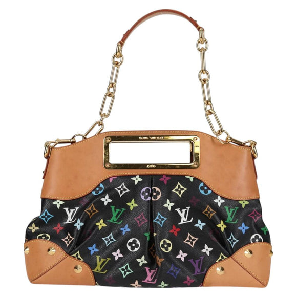 LOUIS VUITTON Monogram Multicolor Judy MM Bag 2Way Black M40256 LV Auth 123526V