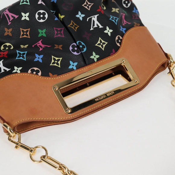 LOUIS VUITTON Monogram Multicolor Judy MM Bag 2Way Black M40256 LV Auth 123526V