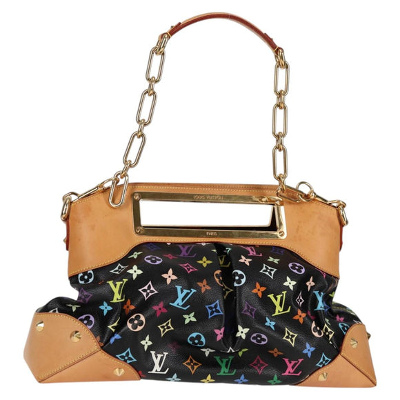 LOUIS VUITTON Monogram Multicolor Judy GM Tasche 2way Schwarz M40254 LV Auth 123527V