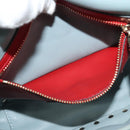 VALENTINO Studs Chain Shoulder Bag Suede Light Blue Silver Auth 123555-22