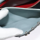 VALENTINO Studs Chain Shoulder Bag Suede Light Blue Silver Auth 123555-23