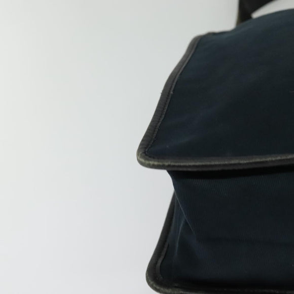 GUCCI Shoulder Bag Canvas Navy Gold 90657 Auth 123560