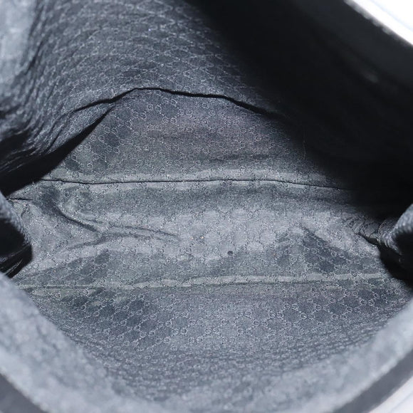 GUCCI Shoulder Bag Canvas Navy Gold 90657 Auth 123560