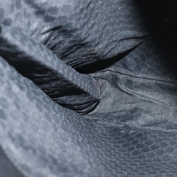 GUCCI Shoulder Bag Canvas Navy Gold 90657 Auth 123560