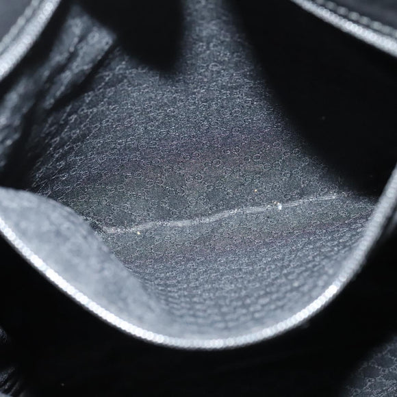 GUCCI Shoulder Bag Canvas Navy Gold 90657 Auth 123560