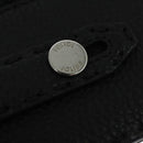 FENDI Monster Clutch Bag Leather Black Silver Auth 123564-8