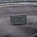 FENDI Monster Clutch Bag Leather Black Silver Auth 123564-9