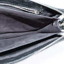 FENDI Monster Clutch Bag Leather Black Silver Auth 123564-17