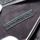 FENDI Monster Clutch Bag Leather Black Silver Auth 123564-12