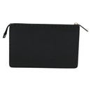 FENDI Monster Clutch Bag Leather Black Silver Auth 123564-2