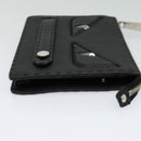 FENDI Monster Clutch Bag Leather Black Silver Auth 123564-4