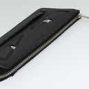 FENDI Monster Clutch Bag Leather Black Silver Auth 123564-5